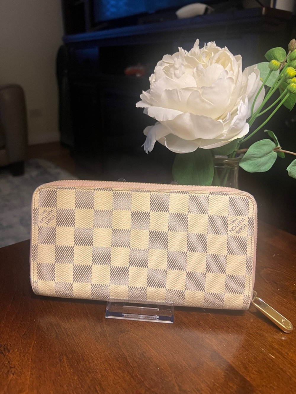 Authentic Louis Vuitton Damier Azur Zip Wallet